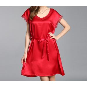 シルク パジャマ レディースパジャマ 繻子織り...の詳細画像1