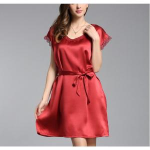 シルク パジャマ レディースパジャマ 繻子織り...の詳細画像1