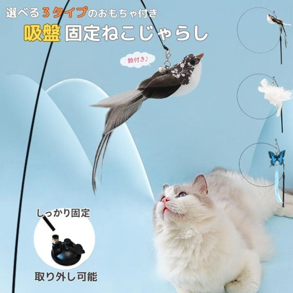 猫 おもちゃ じゃらし  ねこじゃらし 一人遊び グッズ  鳥 吸盤 道具 用 の 子猫  ネコ ね...