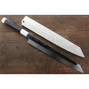 正本総本店 MASAMOTO 本焼・玉青鋼誂 鏡面仕上 8角柄付 柳刃刺身庖刀