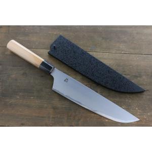 堺孝行 包丁 出刃 7寸 210mm 安来白三鋼 本霞研 水牛柄 日本製 和包丁