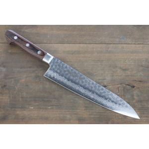 堺 孝行 VG10 33層 ダマスカス 牛刀包丁 210mm マホガニー柄 : 清助