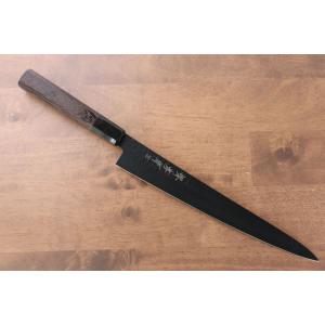 堺孝之　黒影VG-10 テフロン加工筋引包丁　240mm 樫の木漆塗り(皇赤)柄 堺 孝行 黒影 V金10号 鎚目 テフロン加工 剣型牛刀包丁 190mm 樫