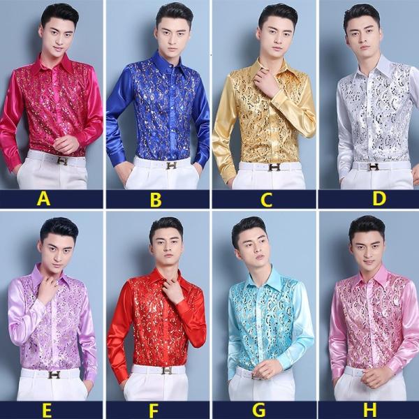 合唱シャツ 忘年会 トップス 派手 シャツ 演出服 演奏会 発表会  カラオケ衣装 長袖 ブラウス ...