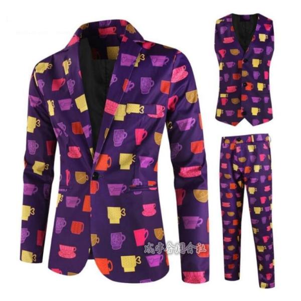 ステージ欧米風スーツジャケットバレンタインデーメンズスーツセット舞台服バレンタインデー クリスマス衣...