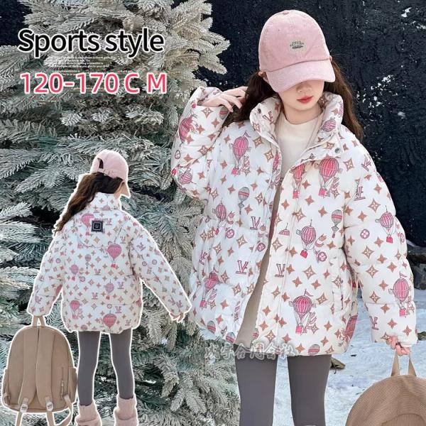 中綿コート アウター キッズ ジャケットキッズ  女の子 無地&amp;総柄 軽量 ベビー 防寒 子供服 お...