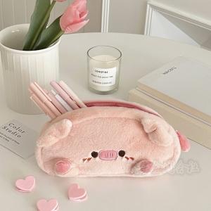 ブタ 豚 ペンケース 筆箱 ぬいぐるみ 大容量...の詳細画像3