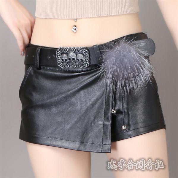 イレギュラー レザー PU革 ショートパンツ ダンス衣装 セクシー マイクロミニ 短パン ローライズ...