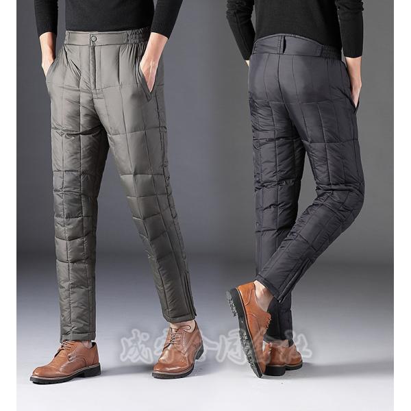 大きいサイズ 秋冬 ダウンパンツ 中綿パンツ メンズ ズボン ウエストゴム カジュアル ライミングパ...