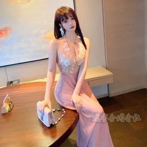 ホルターネックワンピース セクシー マキシ丈 ...の詳細画像5