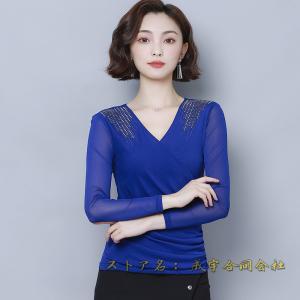 Vネック 長袖 レディース ラテントップス 社...の詳細画像4