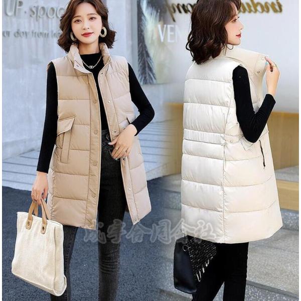 全3色 大きいサイズ 中綿ベスト レディース ダウンベスト ロングベスト 厚手 暖かい ジャケット ...