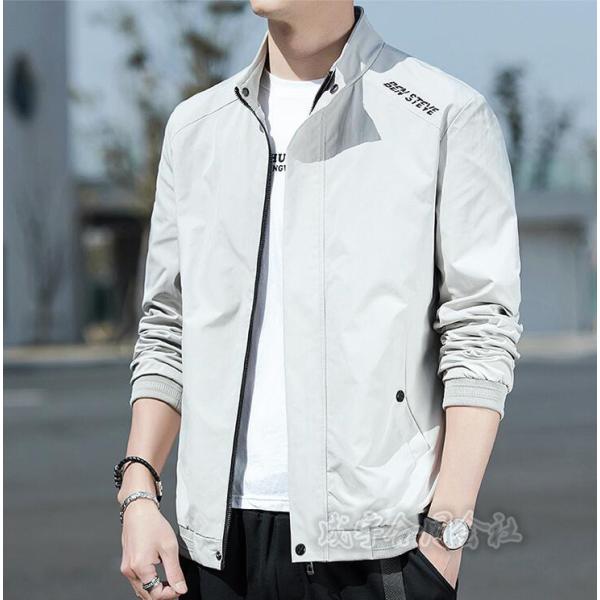 ライトアウター メンズ 春 秋 立ち襟 ジップアップ かっこいい ジャケット カジュアル ブルゾン ...