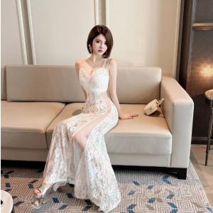 ロングワンピース ナイトドレス 透ける シース...の詳細画像1