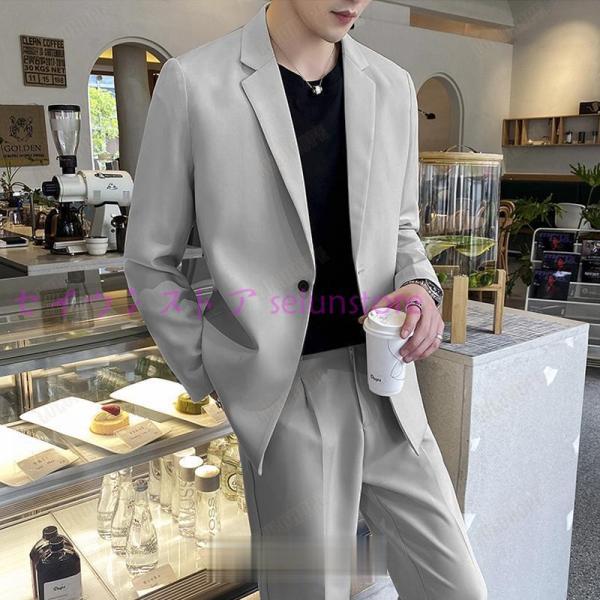 カジュアルスーツ メンズ セットアップ スーツ ストレッチ おしゃれ   代   代 ウォッシャブル...