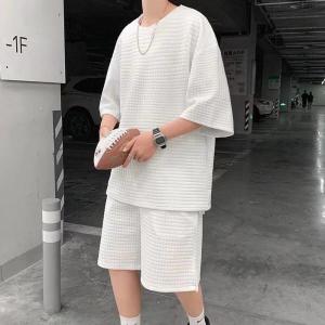 セットアップ メンズ 夏服 半袖 ジャージ 上...の詳細画像1