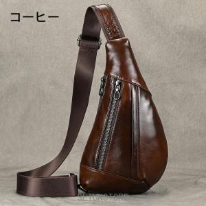 ボディバッグ メンズ 本革 牛革 斜め掛けバッ...の詳細画像3