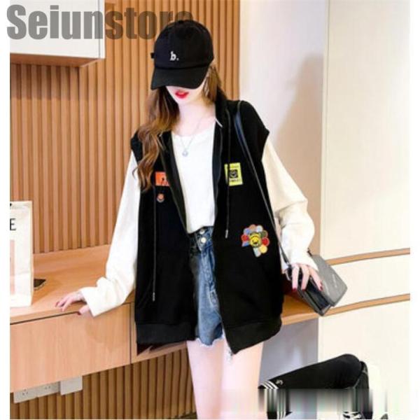 ベスト レディース ジレ 前開 パーカー フード付き ジレベスト ノースリーブ 洋服 春服 アウター...