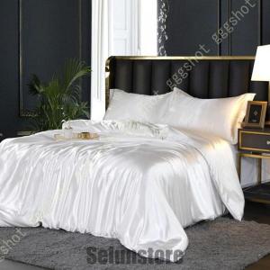 布団カバー クイーン 4点セット寝具カバーセット 綿混 無地 掛け布団