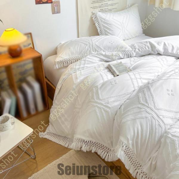 布団カバー 3点セットシングルサイズ ボックスシーツ おしゃれ 4点セット フラットシーツ 寝具カバ...