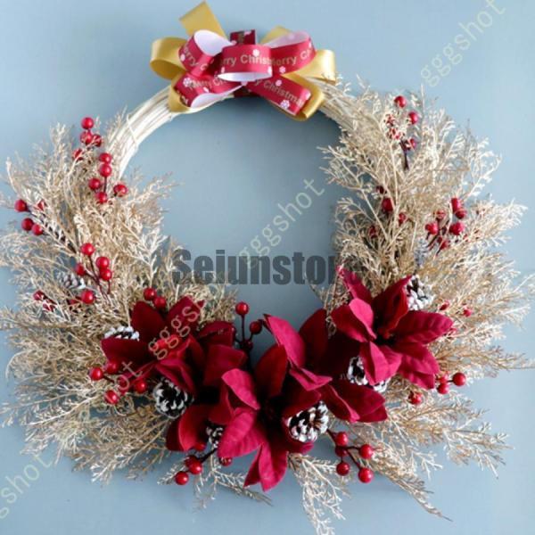 クリスマスリース クリスマス飾り 玄関リース ドア 窓 オーナメント インテリアの飾りナチュラル フ...