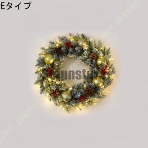 クリスマスリース ライト付き 松ぼっくり 木の...の詳細画像5