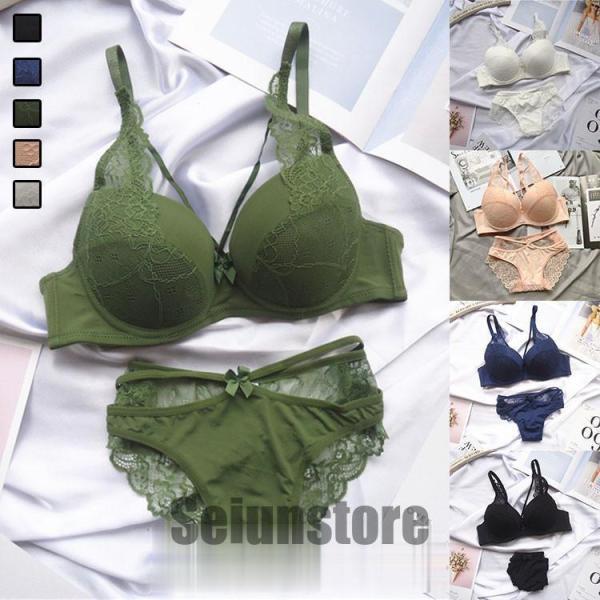 ブラ ブラジャー ショーツ セット インナー ランジェリー かわいい リボン 谷間 美胸 盛れる オ...