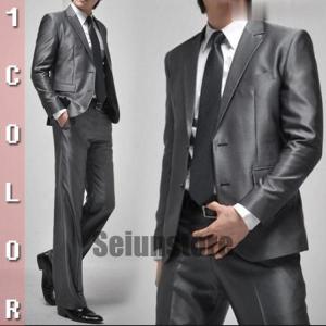 スーツ メンズ 2ピーススーツ セットアップ 光沢 ブレストスーツ