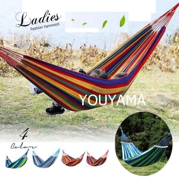 吊るしタイプハンモック ハンモック 屋外キャンプ レジャー キャンバス 厚い アンチチップ ダックビ...