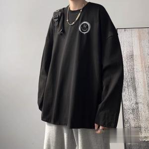 Tシャツ メンズ おしゃれ 秋服Tシャツ 大きいサイズ スウェット ホワイト 黒 トップス 通勤 5...