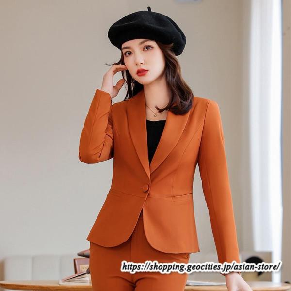 スーツ レディース パンツスーツ ビジネス リクルート OL テーラード 長袖 2点セット オフィス...