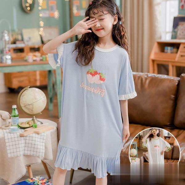 パジャマ キッズ 夏 子供服 女の子 ガールズ　ワンピース ルームウェア ワンピース　パジャマ 韓国...