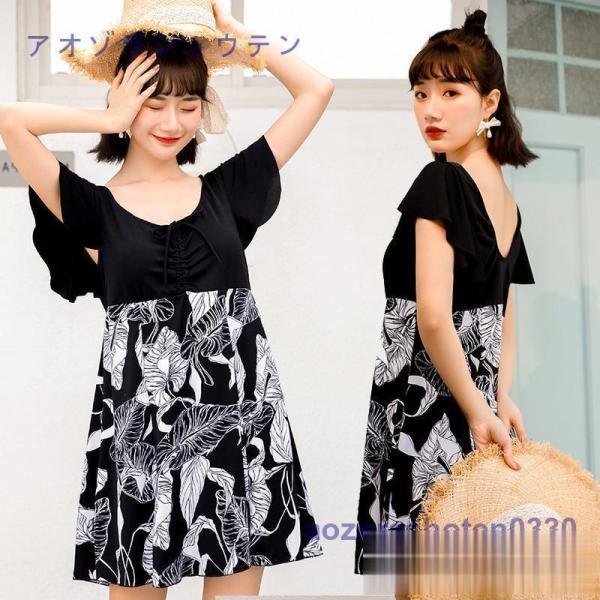 水着 レディース 体型カバー ママ ワンピース オールインワン 20代 30代 40代 大人 フリル...