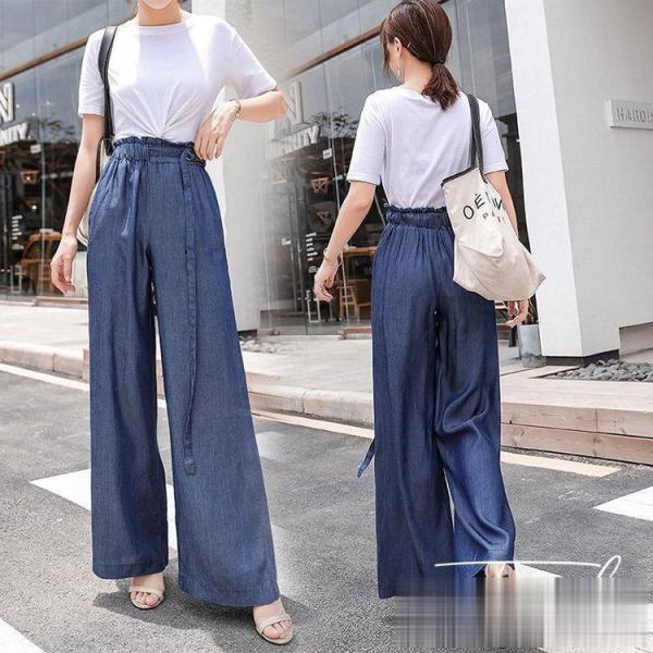 ワイドパンツ レディース ロング丈ワイドパンツ ズボン レション 薄手 春夏 ゆったり ハイウエスト...