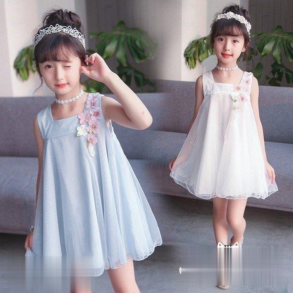 ワンピース　 子供服キッズドレス　女の子　チュール　ジャンパー ふわふわ　可愛い　　夏　