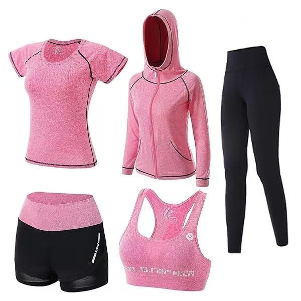 スポーツウェア レディース ヨガウェア 上下セット 5点セット 2タイプ おしゃれ シャツ スポーツ...