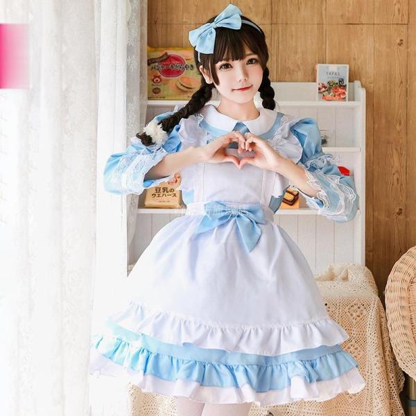 アリスふしぎの国のコスプレメイド服 ハロウィン ロリータ 少女メイド服 学園祭 お茶会 成人用