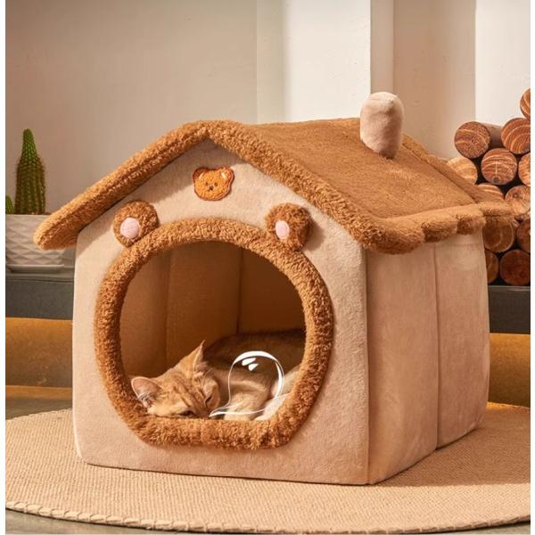 ペットハウス 猫ハウス ドーム型 犬ハウス 小型犬 クッション 洗える ペットベット 秋用 冬用 犬...