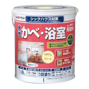 アトムハウスペイント 水性かべ 浴室用塗料 1.6L クリーム