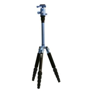 SIRUI 三脚 雲台セット 小型アルミ三脚 5段 自由雲台 T-005BX+C-10S ブルー SET