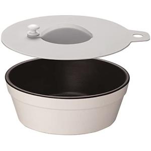 イシガキ産業 電子レンジ 調理皿 ホワイト 蓋をした場合:幅16.8cm×奥行14.8cm×高さ6.7cm 陶器のみ:直径14cm×高さ5