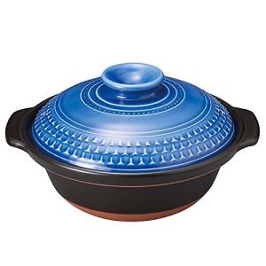 三陶 萬古焼 土鍋 9号 3-4人用 L 2400ml 電子レンジ オーブン 直火対応 CLEA アクア  日本製 32291