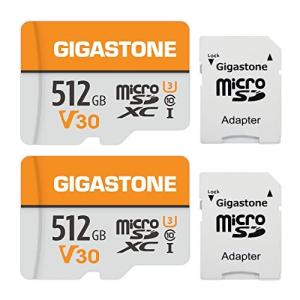 Gigastone microSD 512GB 2個セット, 100MB/S 高速 まいくろsdカード 512GB, Full HD & 4K UHD動画, UHS-I A1 U3 V30 C10 マイクロsdカード 国内正規品