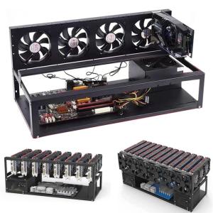 DOMIYA 12GPUマイニングケースラックマザーボードブラケット用のオープンマイニングリグフレーム ATX電源 拡張? *