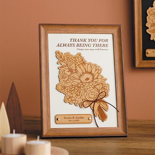 結婚式披露宴ご両親プレゼント　ウッドブーケボード　ホワイト