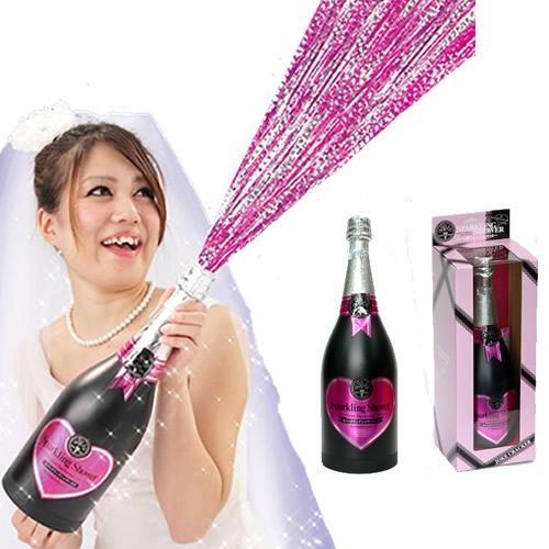 ピンクスパークリングシャワー　ピンクのキラキラテープの弾2発付き　クラッカー