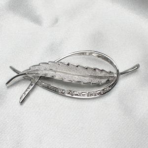 ブローチ シルバー925 スペイン製 リーフ 縁取り SILVER925 : 西洋硝子