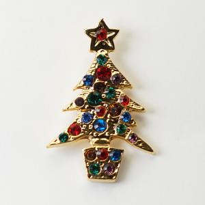 タックピン ピンブローチ クリスマスツリー F クリスマス アクセサリー ギフト 贈り物｜seiyou-garasu