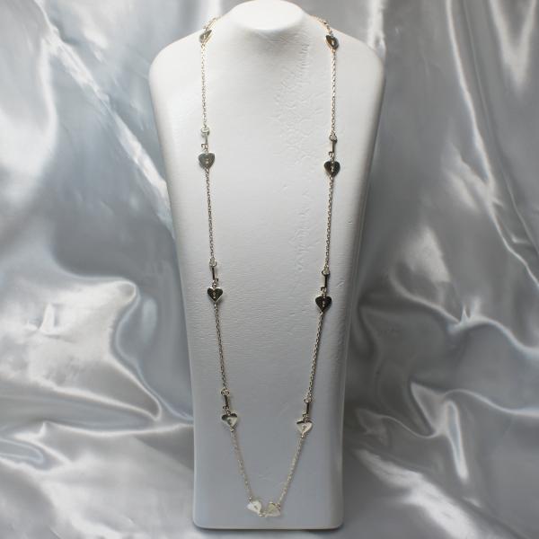 ネックレス ロング シルバー925 ハートに鍵 イタリア製 約80cm レディース SILVER92...