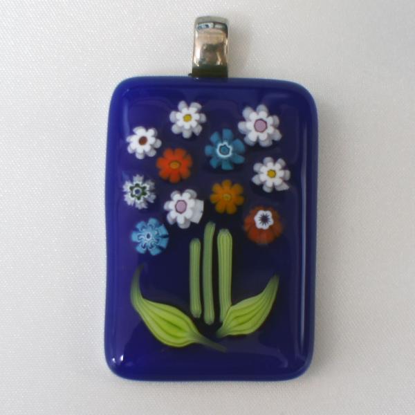 ペンダントトップ ベネチアングラス イタリア製 ミルフィオリ 紺D ベネチアンガラス ビーズ レディ...